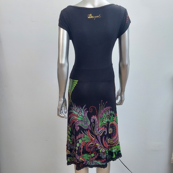 Desigual Floral Print Short Sleeve Dress - Picture 6 of 12